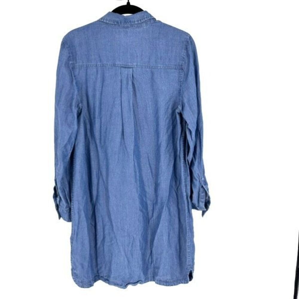 Old Navy Chambray Shirt Dress  Button Down‎ Medium Lyocell Medium Wash Blue - Picture 3 of 13